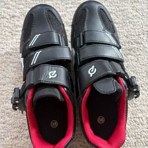 Peloton Black and Red Athletic Shoes